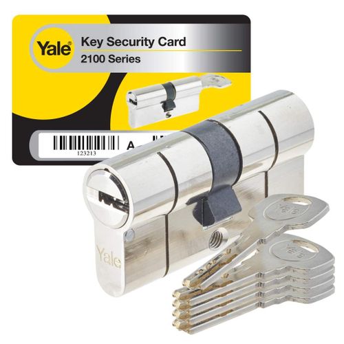 YALE Cylindre de Serrure Debrayable - Pour Porte Exterieure-Entree - 10 Goupilles - 5 Cles - 30 x 30 mm