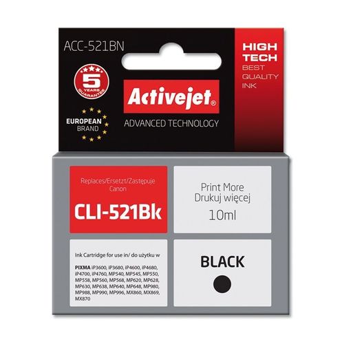 Activejet ACC-521BN cartouche d'encre 1 pièce(s) Compatible Rendement élevé (XL) Noir