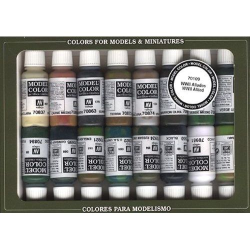 Vallejo Val899&nbsppeinture Model Color Wwii Alliés De Peinture Acrylique&nbsp&ndash&nbspcouleurs Assorties (Lot De 16)-Générique