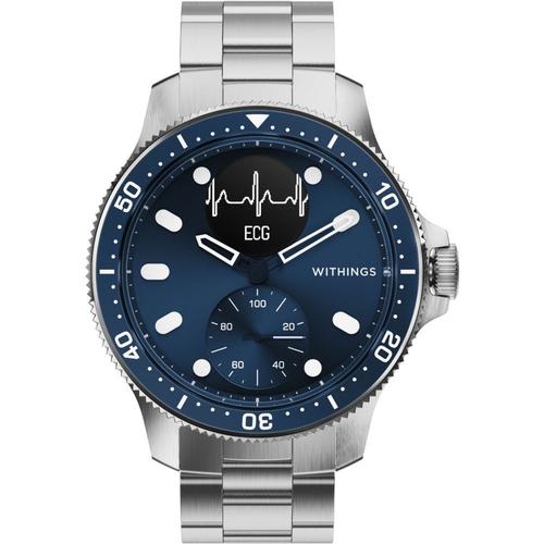 Withings Hwa09 44 Mm Boîtier Bleu Avec Bracelet Sport Gris