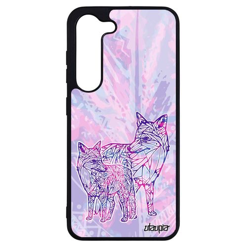 Coque S23+ Plus Silicone Renard Multicolore Housse Plume Motif Montagne Case Telephone Goupil Metal Animaux Tribal De Samsung Galaxy