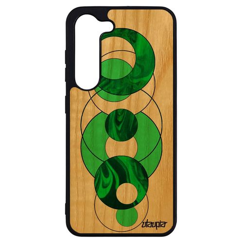 Coque Marbre Pour Samsung Galaxy S23+ Plus Bois Silicone Geometrique Motif De Protection Etui Effet Moderne Vert Fond Made In France