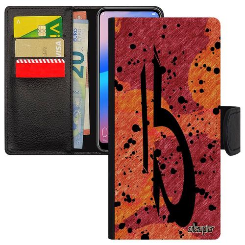 Coque Signe Du Zodiaque Balance Rabat S23+ Plus Portefeuille Antichoc Astronomie Femme Sm-S916b/Ds Etui Univers Rouge Samsung Galaxy