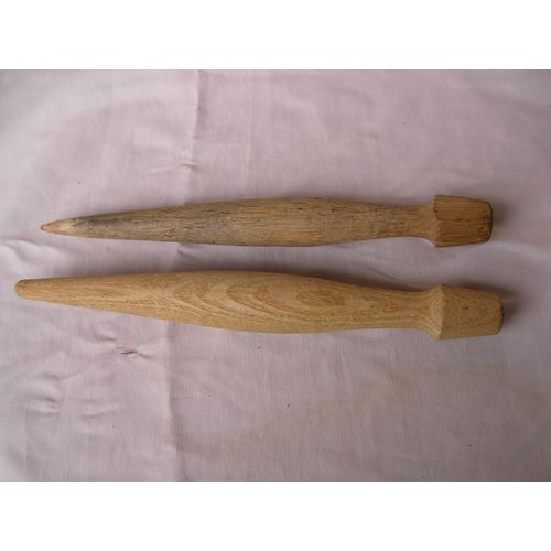 Ww2 Us 2 Piquets De Tente Militaire Règlementaire En Bois Américain 22 Cm Pour Tente Shelter