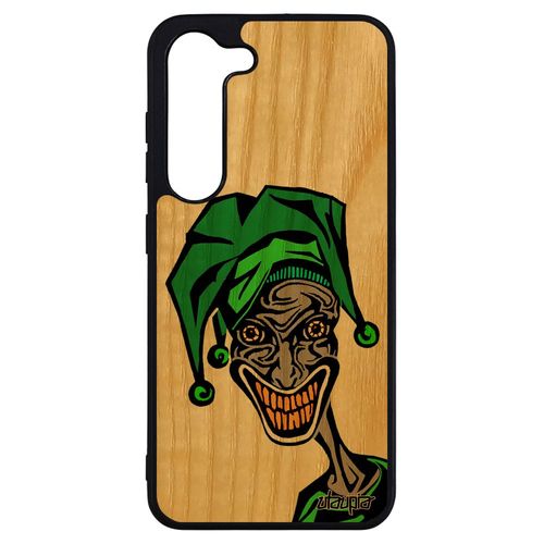 Coque Pour Samsung Galaxy S23+ Plus En Bois Silicone Joker Portable Smartphone De Protection Visage Super Heros Design Horreur Vert