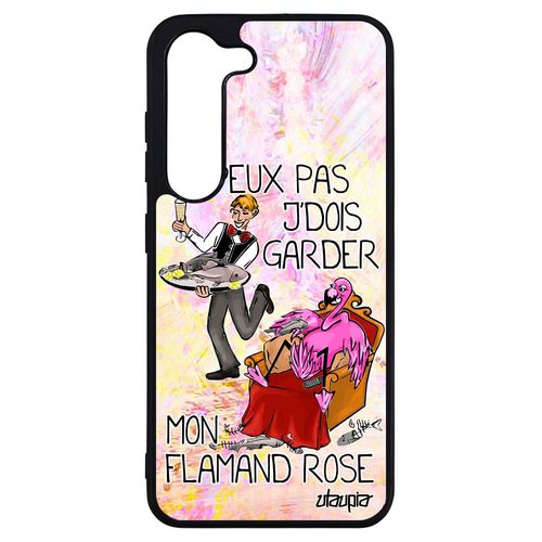 Coque Galaxy S23+ Plus En Silicone Humour J'peux Pas J'dois Garder Mon Flamand Rose Comique Smartphone Animaux De Protection Samsung