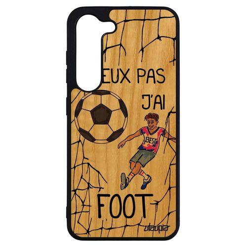 Coque Bois Humour J'peux Pas J'ai Foot Pour Galaxy S23+ Plus Silicone Bumper Humoristique Texte Rose Mobile Coupe D'europe Samsung