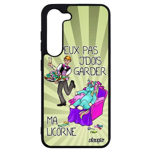 Coque Pour Galaxy S23+ Plus Silicone Je Peux Pas J'dois Garder Ma Licorne Housse Telephone Etui Poney Metal Vert Texte Bd De Samsung