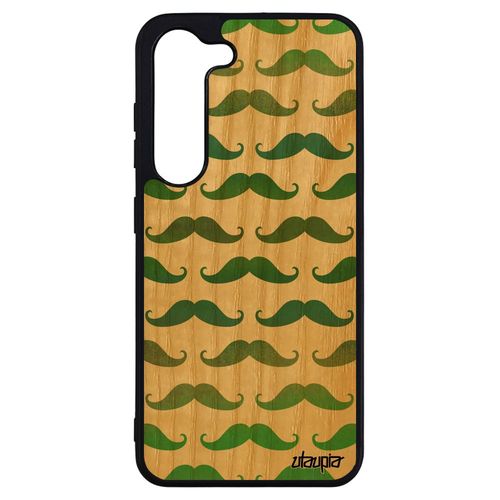 Coque Pour Galaxy S23+ Plus Bois Silicone Moustache Vintage Frêne Housse Souple Vert Fantaisie Telephone Homme Original Pipe Samsung