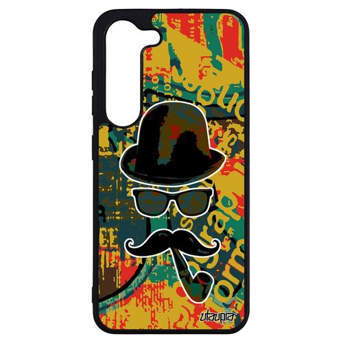 Coque Samsung Galaxy S23+ Plus Silicone Homme Moustache Vert Peinture De Protection Homme Souple Telephone Dessin 4g Portable Pipe