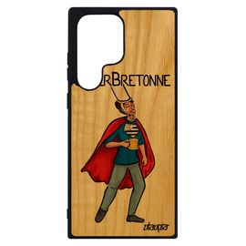 Coque En Bois Samsung Galaxy S23 Ultra Silicone Super Bretonne Rouge 4g Heros Comics Telephone Humoristique Drapeau Bretagne Etui De
