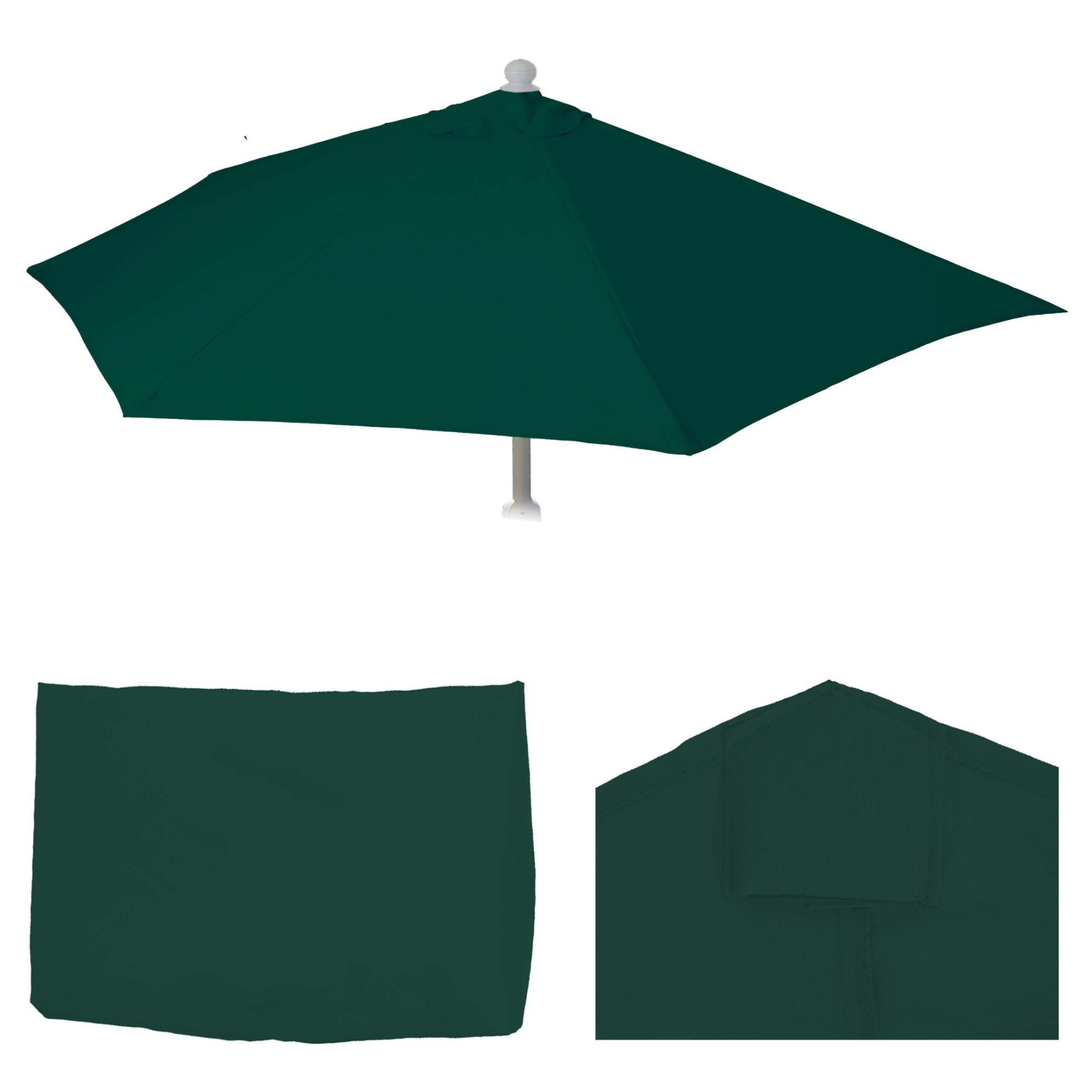 Housse De Rechange Pour Parasol Semi-Circulaire Parla, Housse De Parasol De Rechange, 270cm Tissu/Textile Uv 50+ 3kg   Vert