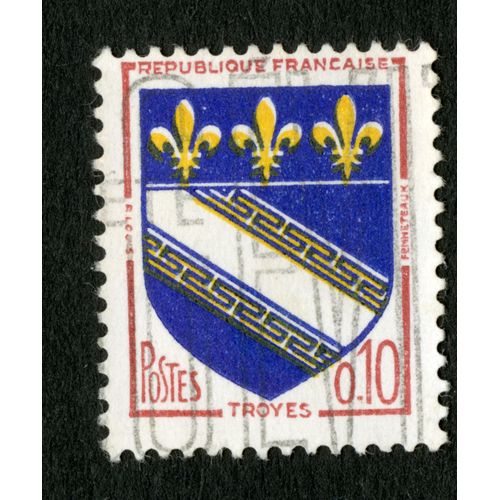 Timbre Oblitéré Troyes, République Française, Postes, 0,10