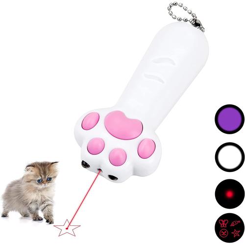 Pet Cat Laser Toys 7 En 1 Led Pointeur En Forme De Patte 3 Modes D'éclairage Outil De Formation Pour Animaux De Compagnie Pour Chat Chien Chaser