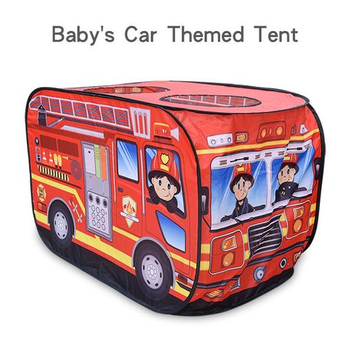 Tente De Voiture D'intérieur Pour Enfants,Maison De Jeu Princesse Pour Garçon,Maison De Jeu Pour Bébé,Maison De Piscine À Balles Pliantes,Motif De Camion De Pompiers - Type Fire Truck Tent
