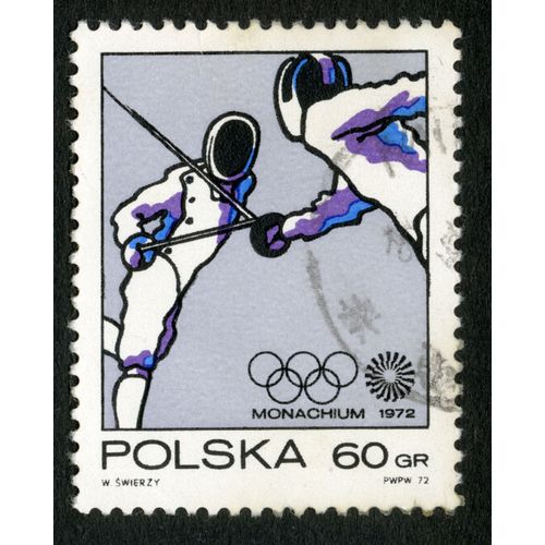 Timbre Oblitéré Polska, Monachium 1972, Swierzy, 60 Gr