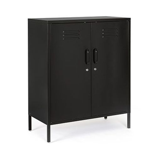 Buffet Bas 2 Portes 80x40x101,5 En Métal Noir