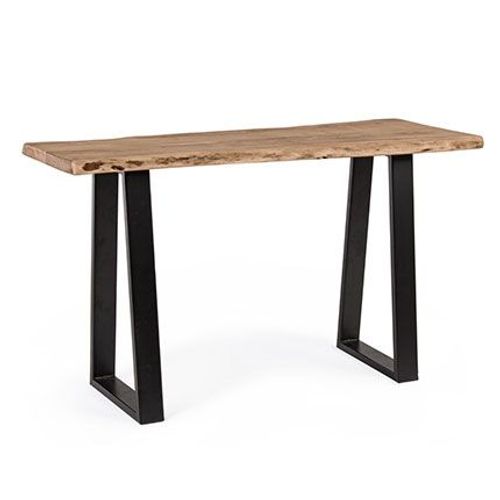 Console 130x45x76 Cm En Acacia Naturel Et Métal Noir - Riouli