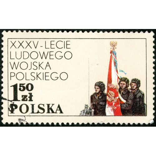 Timbre Oblitéré Polska, Xxxv - Lecie Ludowego Wojska Polskiego, 1,50 Zl