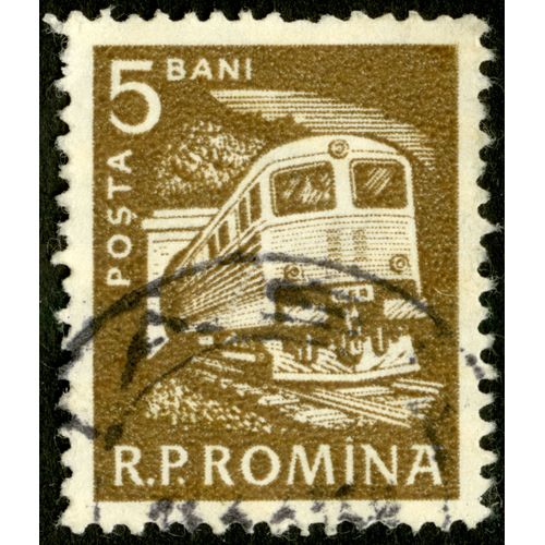 Timbre Oblitéré R.P. Romina, Posta, 5 Bani