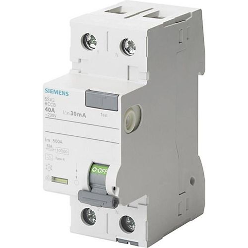 Siemens Interrupteur différentiel type A, 16A, 1 pôle+N. 30 mA, 230 V, 2 UM