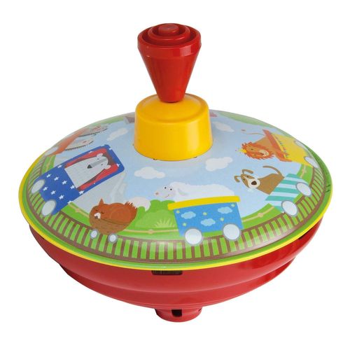 Lena Bourdonnante Train 13 Cm Bascule En Tôle Pompe Classique Avec Motif De Chemin De Fer Pointe Fixe Toupie Jouet Pour Enfants D S 18 Mois 52583 Multicolore