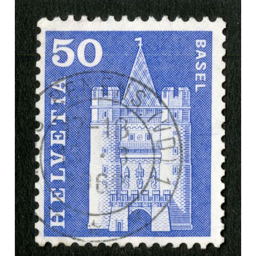 Timbre Oblitéré Helvetia, Basel, 50