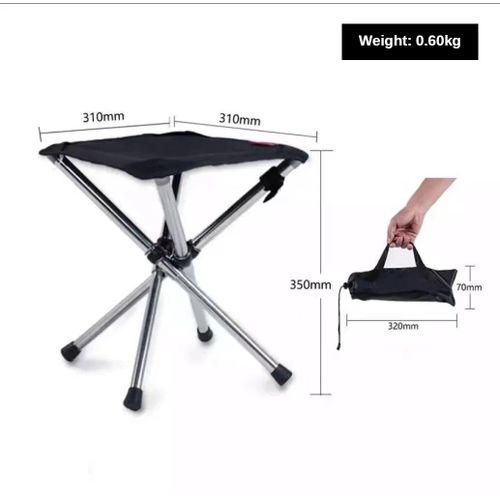 Tabouret Télescopique Portable Pliant En Acier Inoxydable,Chaise De Camping Et De Pêche,Facile À Posséder,Supporte 150kg - Type Large