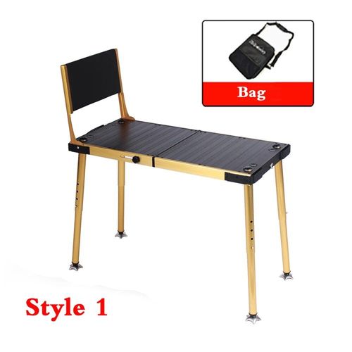 Chaise De Pêche Ultra-Légère Adaptée À La Plupart Des Terrains,Plate-Forme De Pêche À La Carpe,Dossier Réglable,Mini Chaise Pliante,Plage En Plein Air,2.5kg - Type Black Style 1