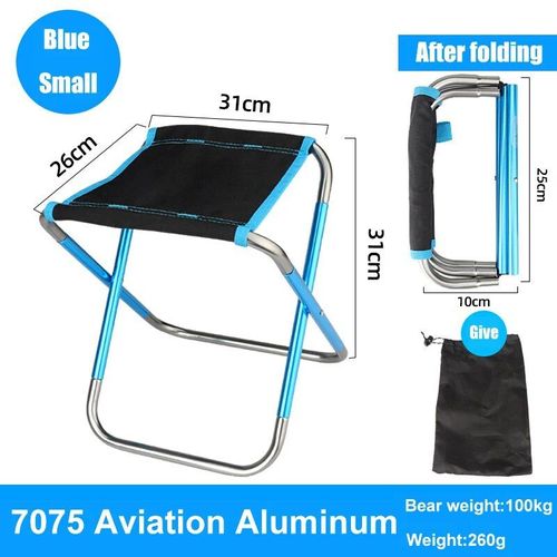 Tabouret De Pêche Pliant Ultraléger,Mini Chaise D'extérieur En Alliage D'aluminium,Petit,Grand,10 Pouces,15 Pouces,2022 - Type Large Blue