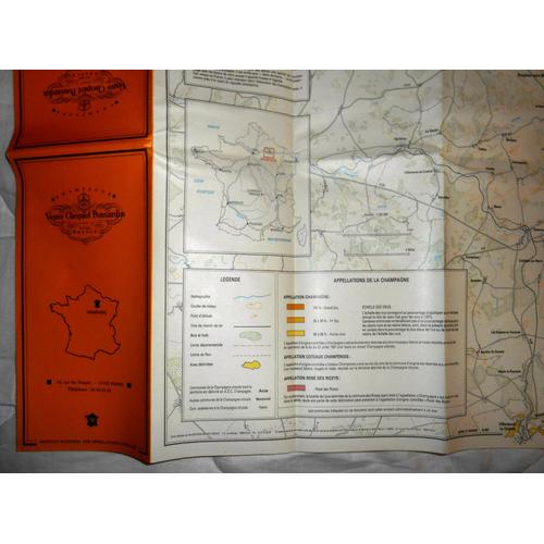 Carte Les Vignobles De Champagne Par Institut National Des Appellations D'origine Veuve Clicquot Ponsardin Reims France