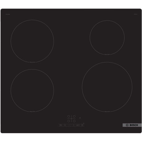 Table à induction, 60 cm, Noir, sans cadre Bosch Série 4 PUE61RBB5H
