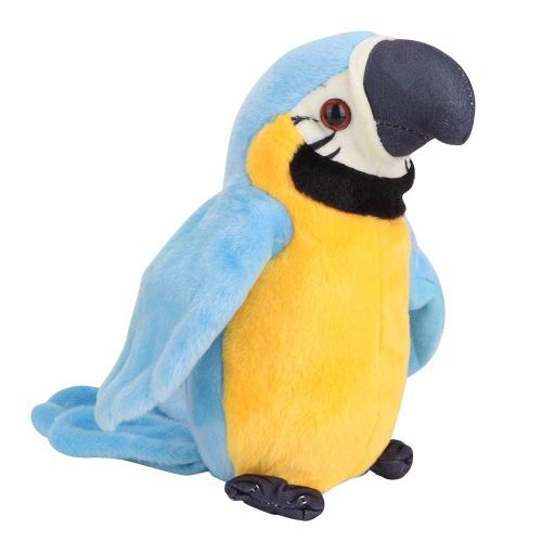 Jouet De Perroquet Parlant, Jouet En Peluche Parlant, Enregistrement Électronique Oiseau Jouet Animal Interactif Sensoriel Jouet Éducatif Anniversaire Cadeau De Noël Pour Les Enfants(Bleu)