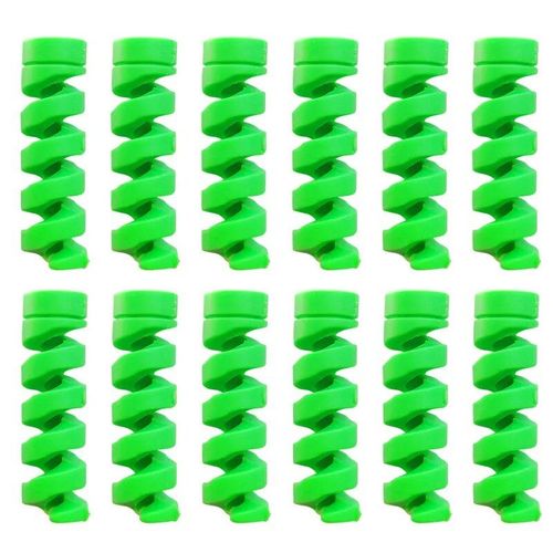 Protecteur De Câble De Données Universel En Silicone,Enrouleur En Spirale,Fil,Couverture D'évaluation Pour Iphone,Chargeur Usb,1 Pièce,12 Pièces - Type 12pcs (Green)