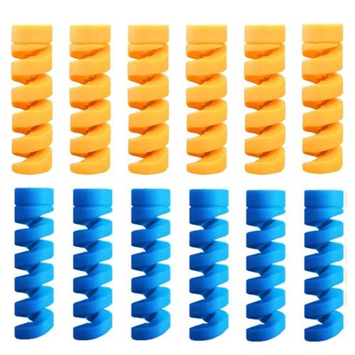 Protecteur De Câble De Données Universel En Silicone,Enrouleur En Spirale,Fil,Couverture D'évaluation Pour Iphone,Chargeur Usb,1 Pièce,12 Pièces - Type 12pcs (Yellow-Blue)