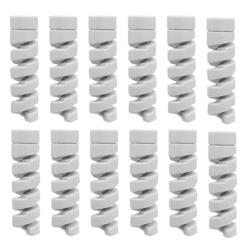 Protecteur De Câble De Données Universel En Silicone,Enrouleur En Spirale,Fil,Couverture D'évaluation Pour Iphone,Chargeur Usb,1 Pièce,12 Pièces - Type 12pcs (Gray)