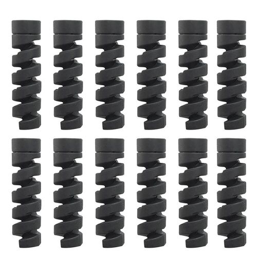 Protecteur De Câble De Données Universel En Silicone,Enrouleur En Spirale,Fil,Couverture D'évaluation Pour Iphone,Chargeur Usb,1 Pièce,12 Pièces - Type 12pcs (Black)