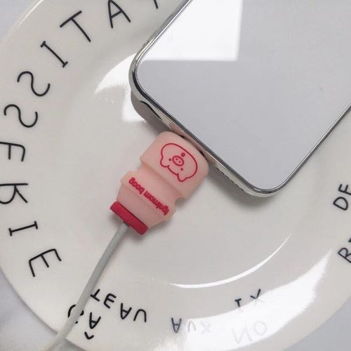 Protecteur De Câble Usb En Silicone Pour Iphone,Joli Fil De Chargeur Mordu,Protecteur De Câble De Ligne De Données,Économiseur De Câble #G