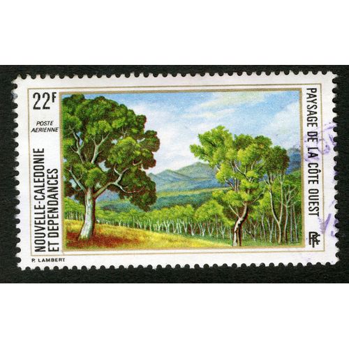 Timbre Oblitéré Nouvelle Calédonie Et Dépendances, Poste Aérienne, Paysage De La Côte Ouest, 22f, Lambert
