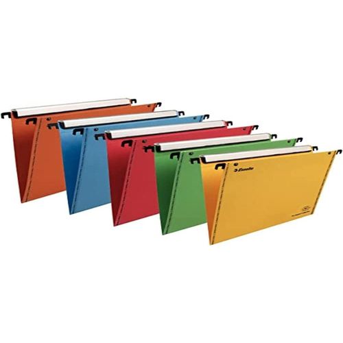 Esselte Pack De 10 Dossiers Suspendus Verticaux Tiroir Vmg Visioplus Fond V Assortis