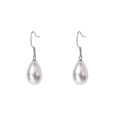 1 Paire De Boucles D'oreilles Pendantes En Argent Sterling S925 Avec Perles Vintage Argent