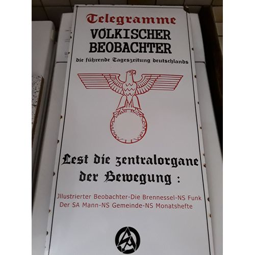 Ancienne Plaque Émaillée Ww2
