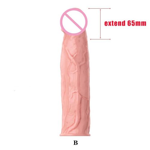 B-65mm-Chair - Manchon'extension De Pénis 55 75mm, Préservatif Épais, Retardement De L'éjaculation, Jouets Sexuels Pour Couples, Produits Intimes