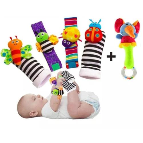 Jouets Sensoriels Pour Bébés Avec Hochet À Main Éléphant Bonus | Lot De Chaussettes Et Hochets Adorables Foot Finders