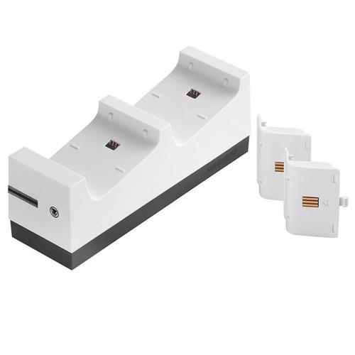 Snakebyte Xbox One Twin Charge X Blanc Chargeur Cradle Pour Xbox One S Xbox One X Xbox One Elite Controlle 2 Batteries Rechargeables 800mah Charge Double Canal Indicateur De Charge Led
