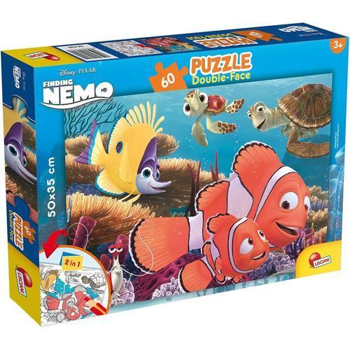 Lisciani - Disney Puzzle Nemo - Puzzle 60 Pi Ces - Double Face - Verso A Colorier - Jeu Educatif - A Partir De 3 Ans