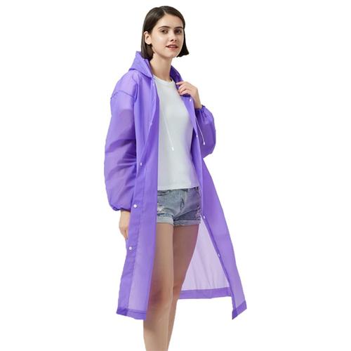 Poncho De Pluie Imperméable, Imperméable Transparent Réutilisable Avec Capuches Et Manches, Vêtements De Pluie Portables Imperméables En Eva Pour Adulte