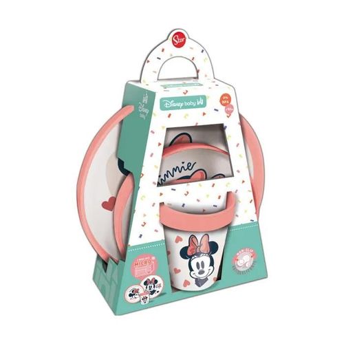 Coffret Repas 3 Pieces Gobelet / Bol / Assiette Minnie - Set 3pcs Non-Sl
