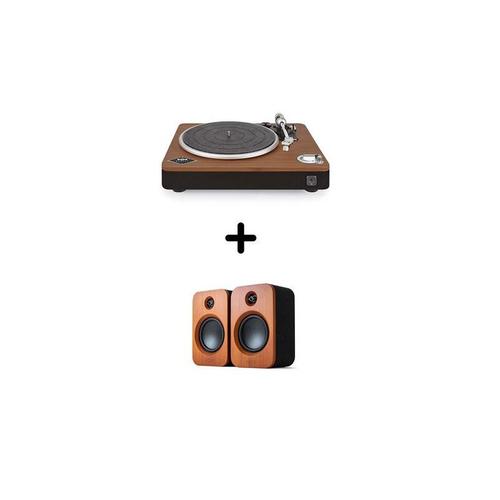 PLATINE VINYLE HOUSE OF MARLEY SIMMER DOWN BLUETOOTH + ENCEINTES AMPLIFIÉES BLUETOOTH HOUSE OF MARLEY SIMMER DOWN DUO