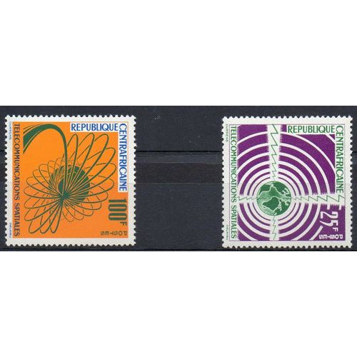 Centrafrique Timbres Télécommunications Spatiales 1962